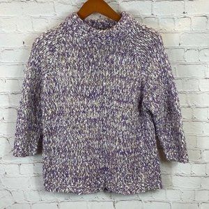 Ambrosia Pullover Vintage Knit Sweater Retro Pastel Colored Mock Neck Sz Small